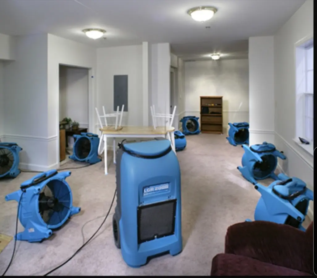 Air movers and dehumidifier setup for Water Extraction & Removal in Park Forest